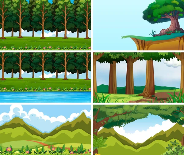 Vacío, paisaje en blanco escenas de la naturaleza — Vector de stock