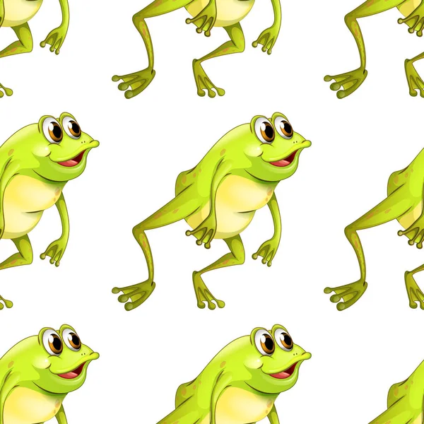 Caricature motif sans couture avec grenouille — Image vectorielle