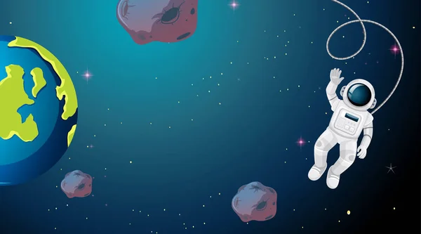 Astronauta a flutuar no espaço —  Vetores de Stock