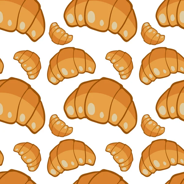 Caricature motif sans couture avec croissant — Image vectorielle