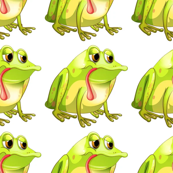 Caricature motif sans couture avec grenouille — Image vectorielle