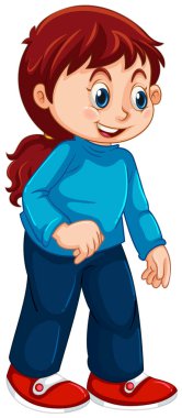 İzole beyaz arka planda sevimli kız