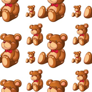 Ayı ile Dikişsiz desen kiremit karikatür