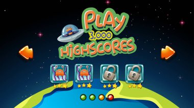 Uzay highscores oyun arka plan