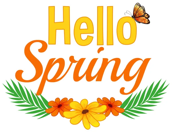 Hello spring nature text — Stock Vector