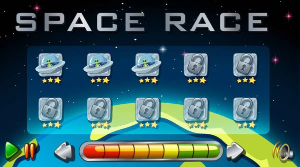 Ruimte race spel achtergrond — Stockvector