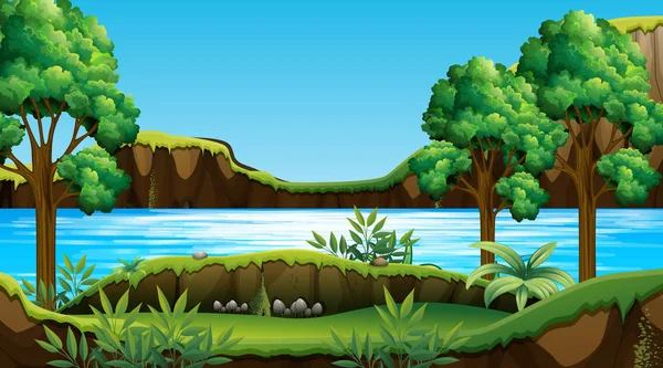 Paisaje de la naturaleza de fondo vacío — Vector de stock