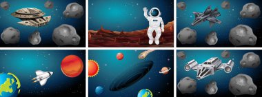 Farklı uzay sahneleri setleri