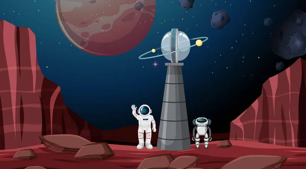 Astronaut space background scene