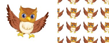 Dikişsiz ve izole hayvan desen karikatür