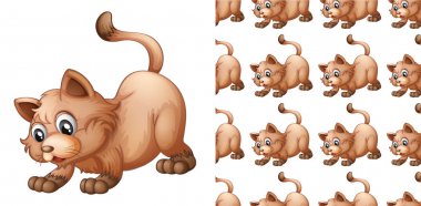 Dikişsiz ve izole hayvan desen karikatür