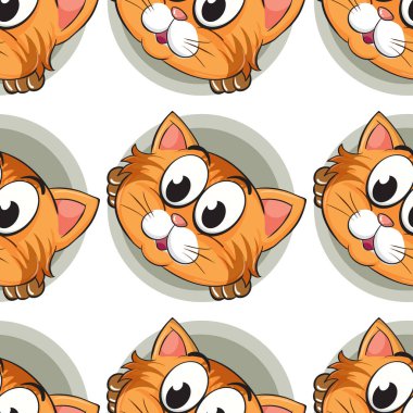 Kedi ile Dikişsiz desen kiremit karikatür