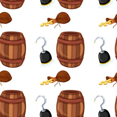 Korsan teması ile Dikişsiz desen kiremit karikatür