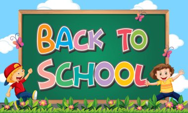 Çocuklarla okul şablonuna geri dön