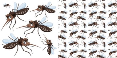 Dikişsiz ve izole hayvan desen karikatür