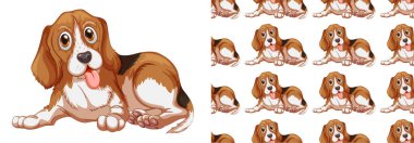 Dikişsiz ve izole hayvan desen karikatür