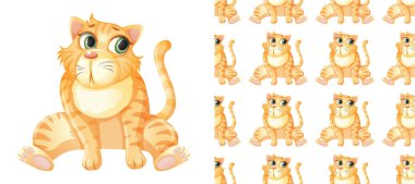 Dikişsiz ve izole hayvan desen karikatür