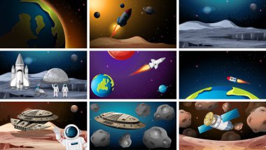 Geniş uzay sahneleri seti