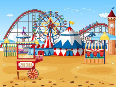 Bir açık hava lunapark sahnesi