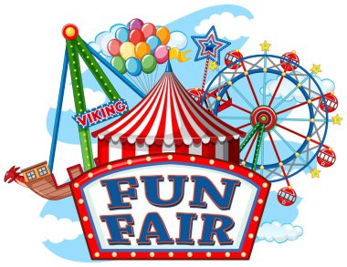 Renkli karnaval funfair afiş