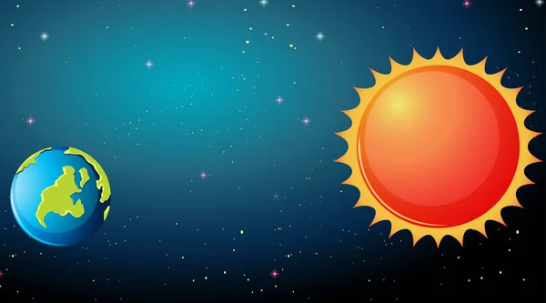 Erde und Sonne — Stockvektor