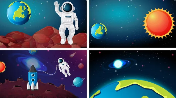 Huge space scene set — Stock Vector