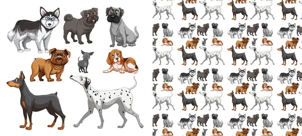 Dibujos animados patrón animal inconsútil y aislado — Vector de stock