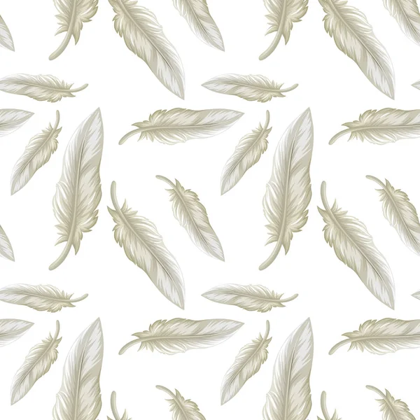 Caricature motif sans couture avec des plumes — Image vectorielle