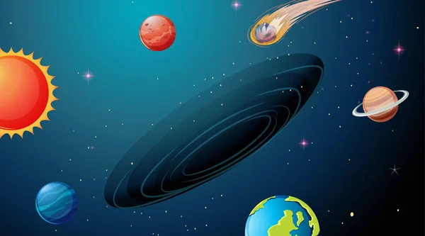 Planets in solar system — Stock Vector