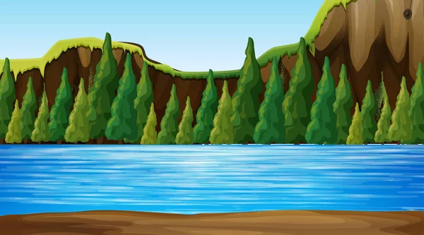 Paisaje de la naturaleza de fondo vacío — Vector de stock