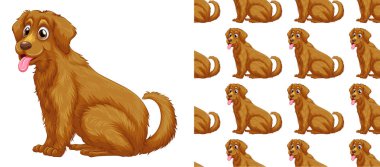 Dikişsiz ve izole hayvan desen karikatür