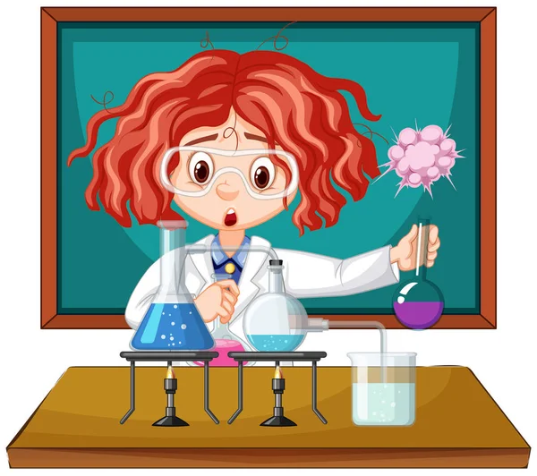 Scientist working with science tools in lab — Stock Vector