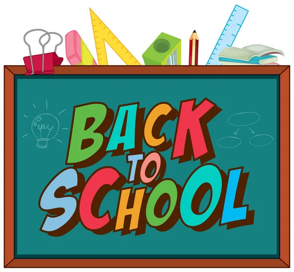 Back to school template with blackboard — Stock Vector