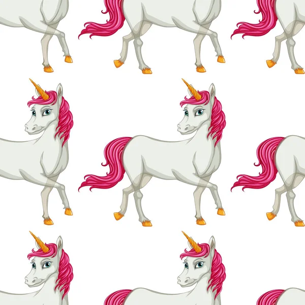 Pola mulus kartun dengan unicorn - Stok Vektor