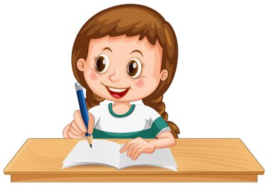 İzole beyaz arka planda sevimli kız