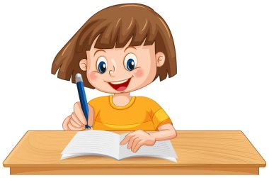 İzole beyaz arka planda sevimli kız