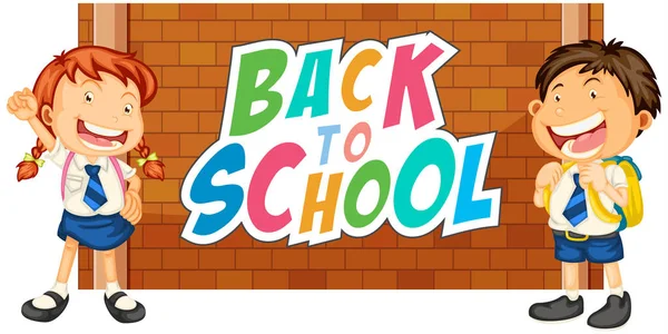 Back to school template with student — Stock Vector