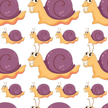 Salyangoz ile Dikişsiz desen kiremit karikatür