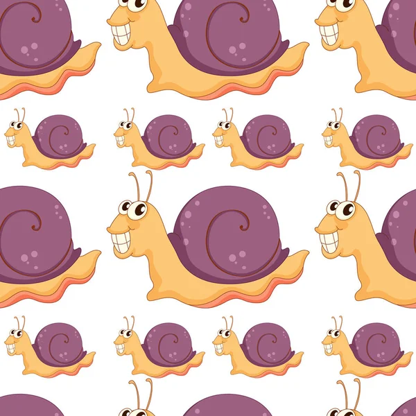 Dibujos animados de azulejos sin costura patrón con caracol — Vector de stock