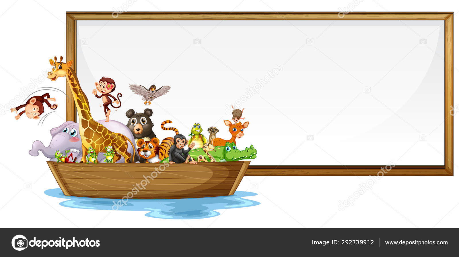 Border template design with cute animals Stock Vector Image by  ©interactimages #292739912