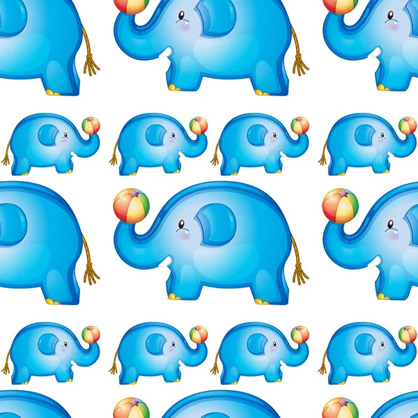 Seamless pattern tile cartoon with toy elephant — Stock Vector