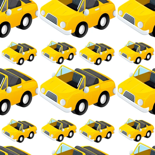 Χωρίς ραφές μοτίβο πλακιδίων κινουμένων σχεδίων με αυτοκίνητο παιχνίδι — Διανυσματικό Αρχείο