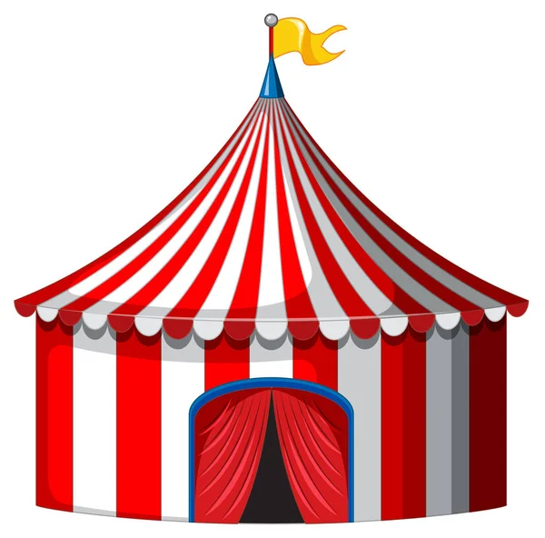 Circus tent in rode en witte kleur — Stockvector