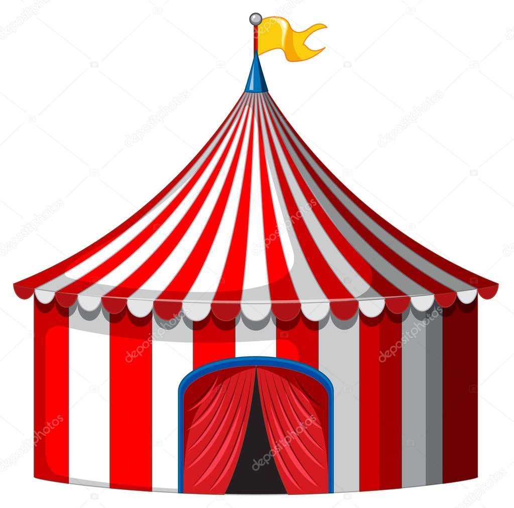 Circus tent in red and white color