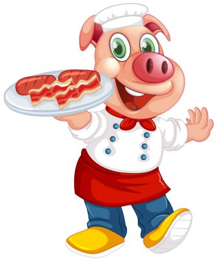 İnsan gibi sevimli domuz izole poz