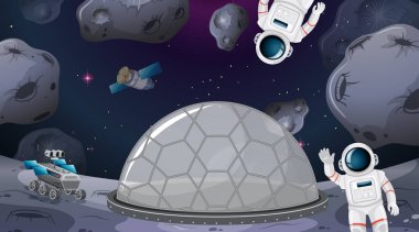 Uzay kampında astronotlar