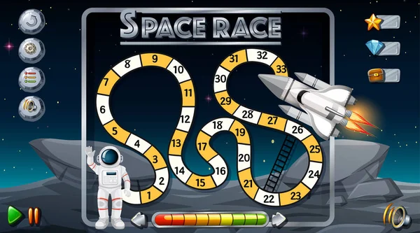 Space race board game — Stock Vector