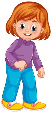 İzole beyaz arka planda sevimli kız