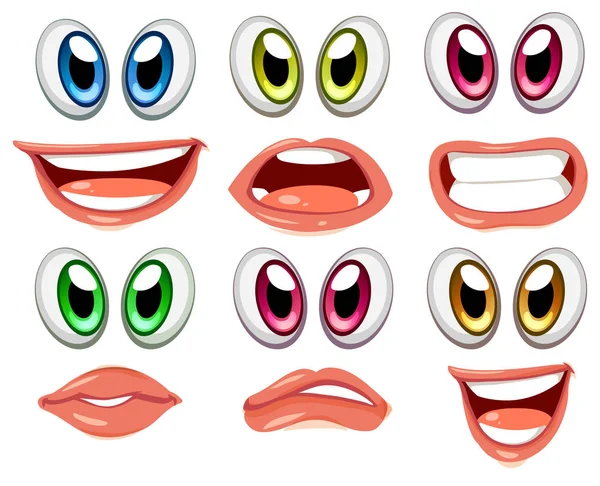 Ansikten med olika ögonfärger — Stock vektor