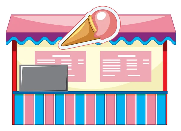 Design de fornecedor na feira com sorvete — Vetor de Stock